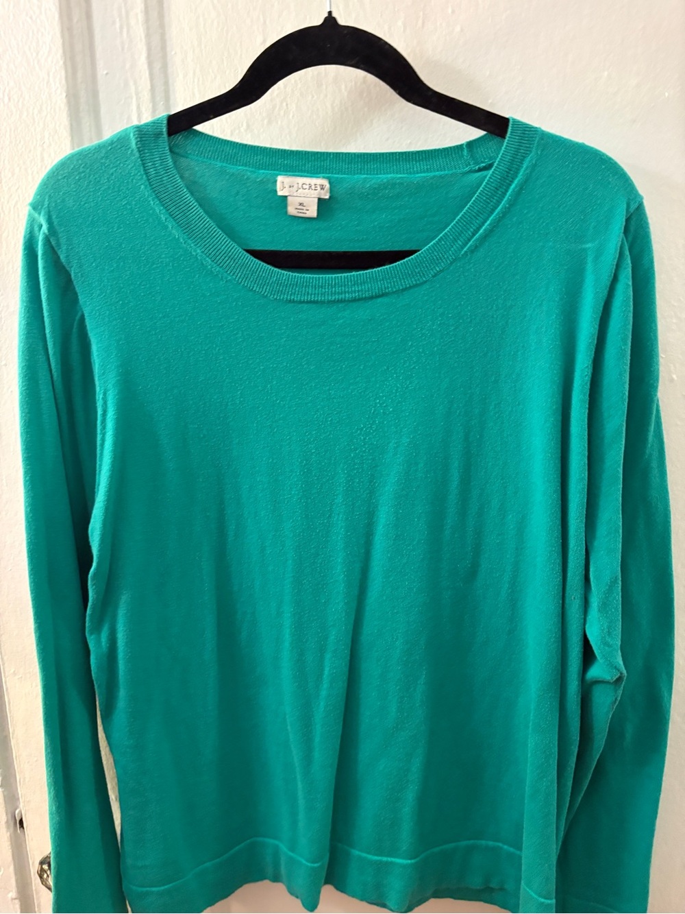 J. Crew Teal Lightweight Long Sleeve Crewneck Top